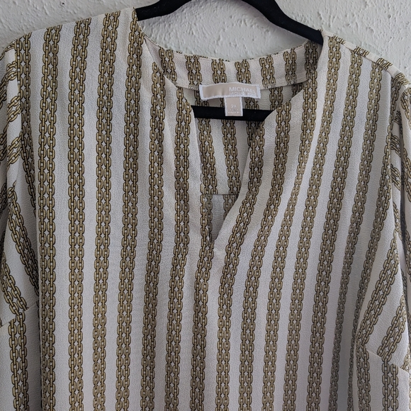 Michael Kors Gold Chain Printed Blouse - Picture 4 of 6